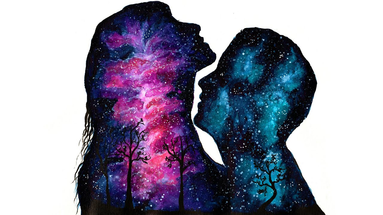 Galaxy Love - Speed Painting [Watercolor & Gouache]