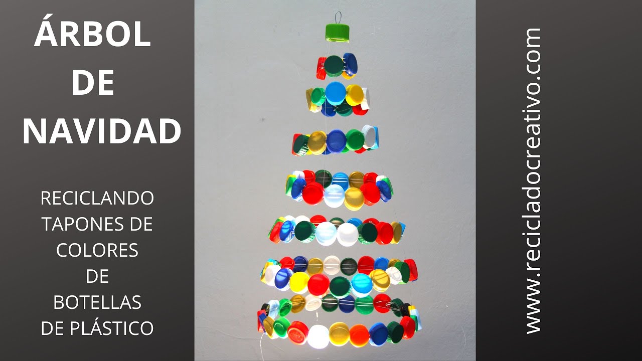 C&oacute;mo hacer un &aacute;rbol de Navidad con tapones de botellas