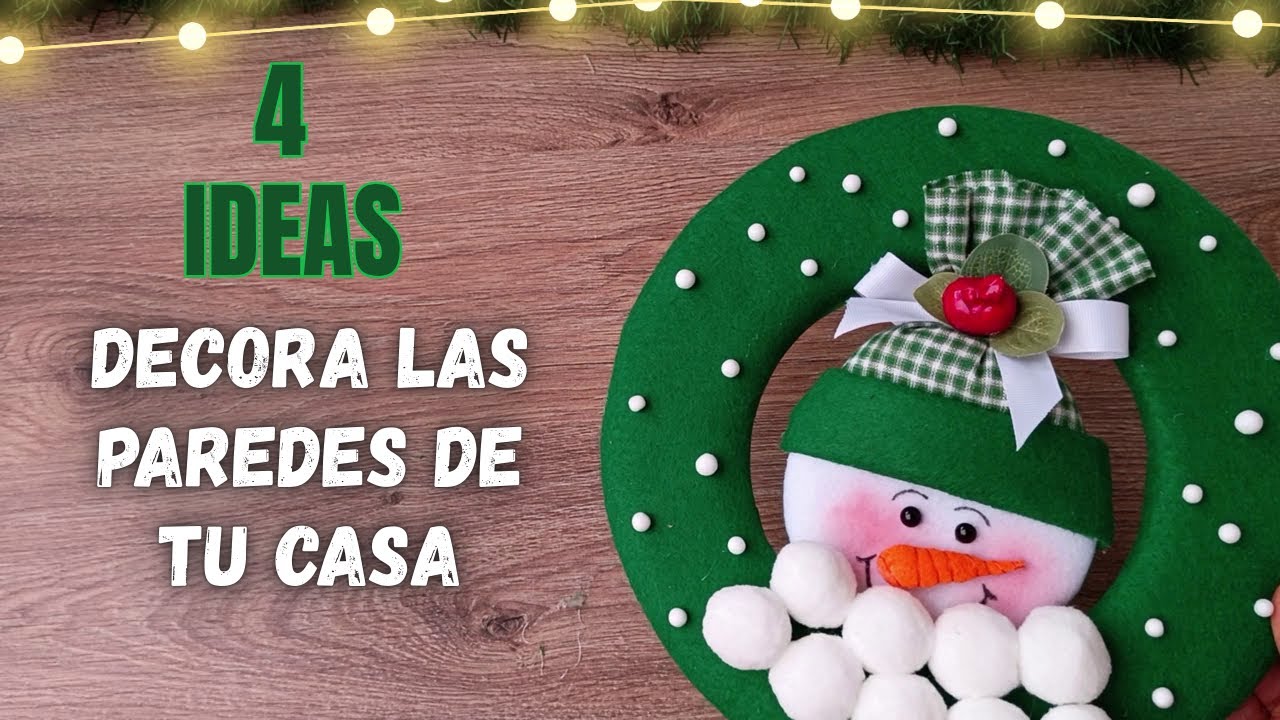 4 HERMOSAS IDEAS PARA DECORAR LAS PAREDES DE TUCASA/IDEAS CON RECICLAJE/DIY CHRISTMAS/ARTESANATO.