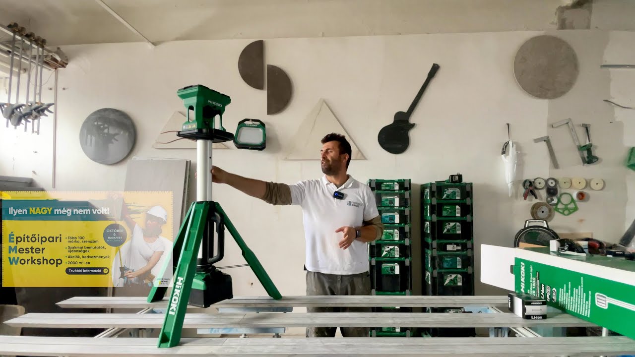 Hikoki  UB18DG ￼állványos reflektor + Építőipari  Mester Workshop
