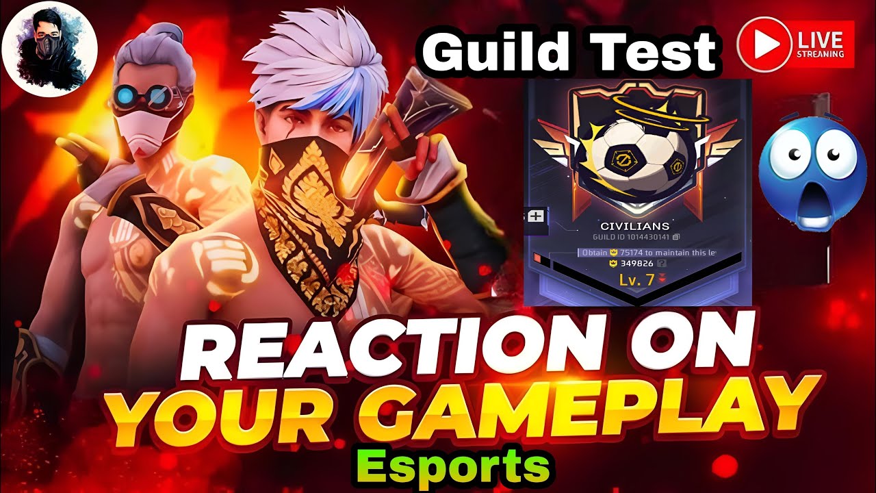 Guild Test Live Reaction On Gameplay With Civilian Gaming #freefire #gaming #guildtest