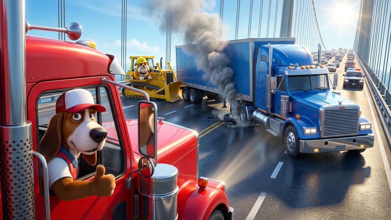 PAW Patrol Truck Stop: Al & The Pups Fix the Giant Rig 🚛🌉🚧 | Big Truck Pups Rescue
