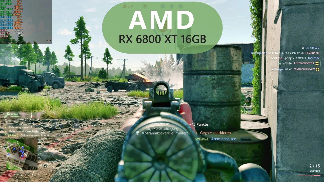 Enlisted AMD RX 6800 XT 16GB + i7 11700K 2560 x 1440 WQHD FSR OFF Maximum Settings