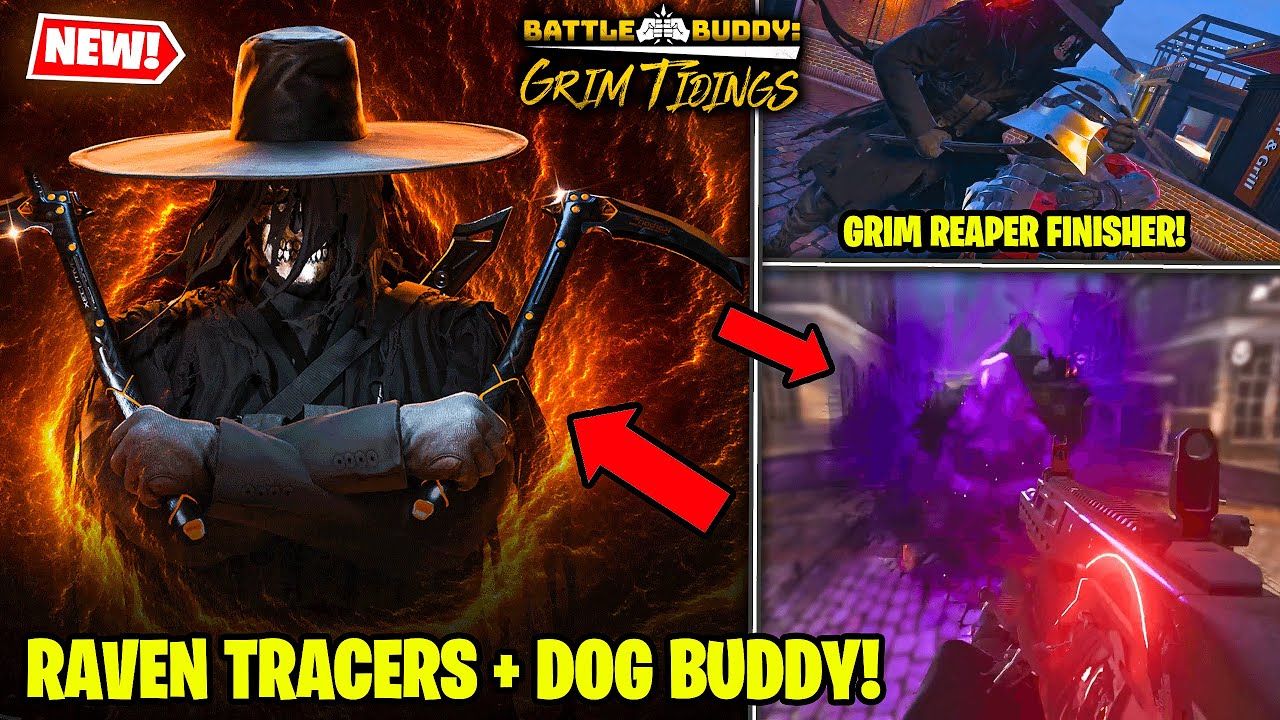NEW BATTLE BUDDY GRIM TIDINGS TRACER PACK 💀 REAPER FINISHERS MW2 WARZONE MW3 (Soul Separator TR76)