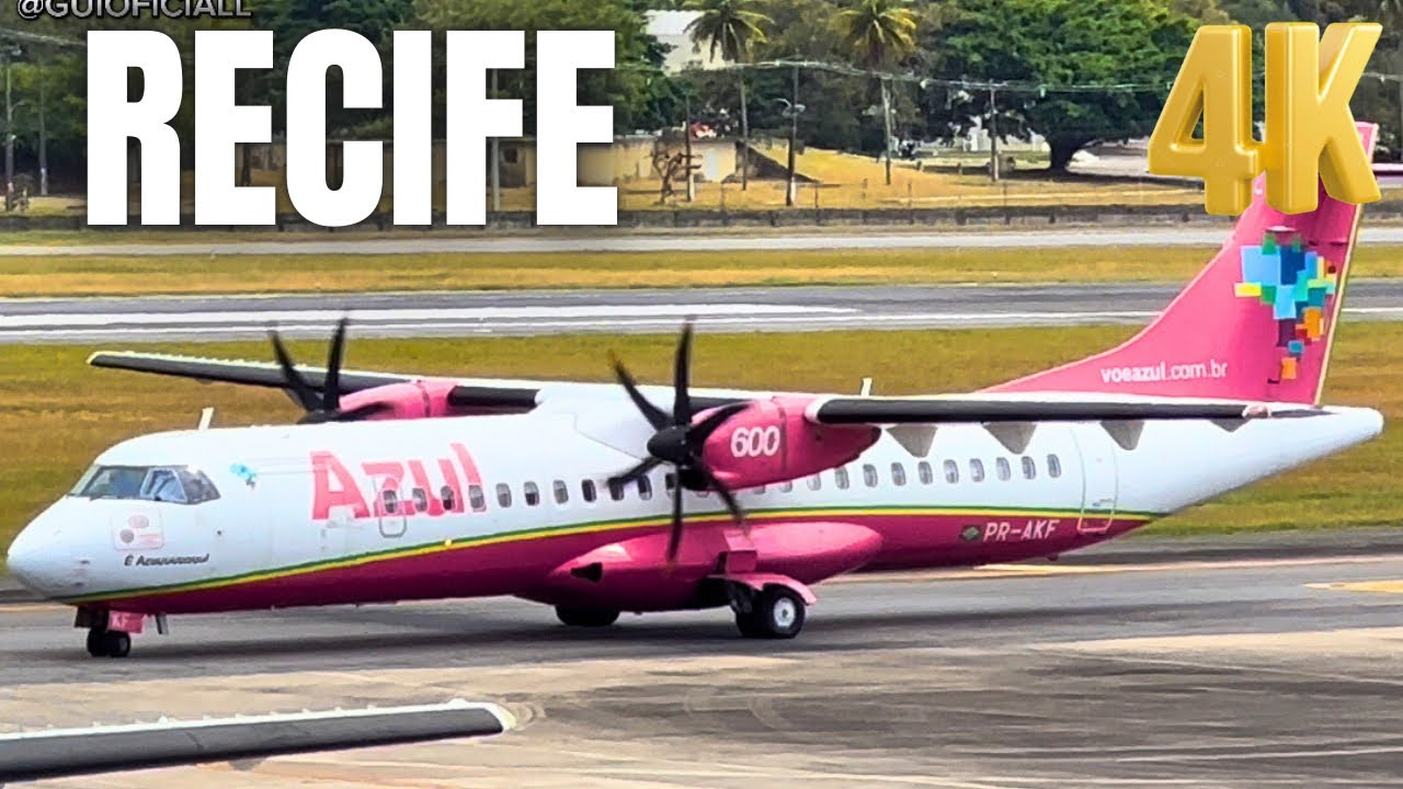 Pouso e decolagem aeroporto de RECIFE 12 de agosto de 2024￼ 4k