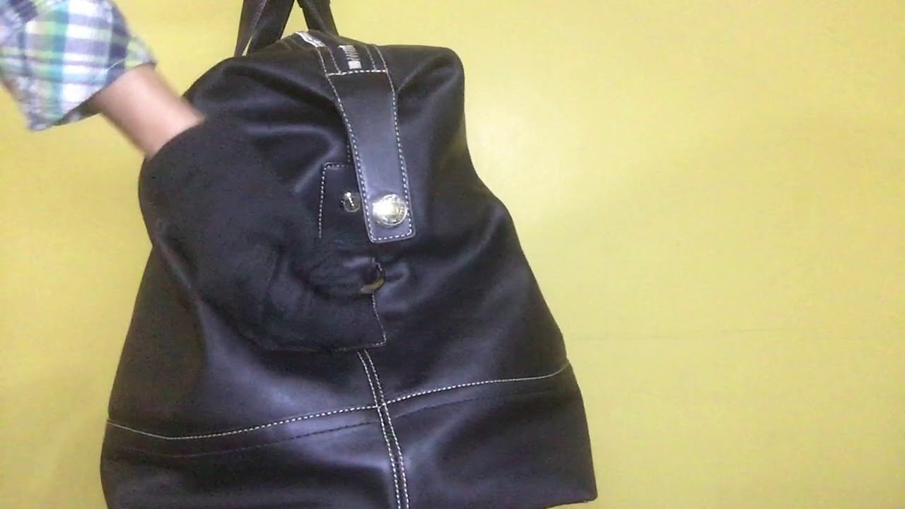 TBC: Coach Black Leather Boston Two-way Travel Bag