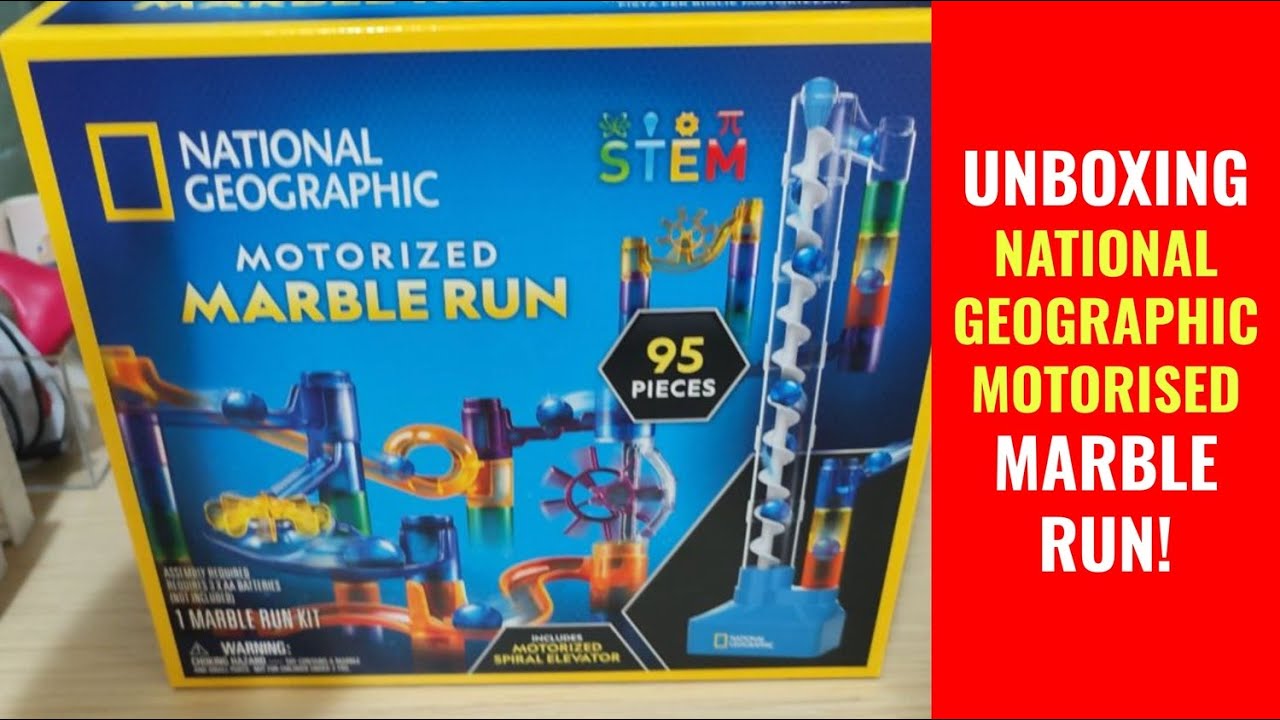 Unboxing National Geographic Motorized Marble Run! (95 pieces)