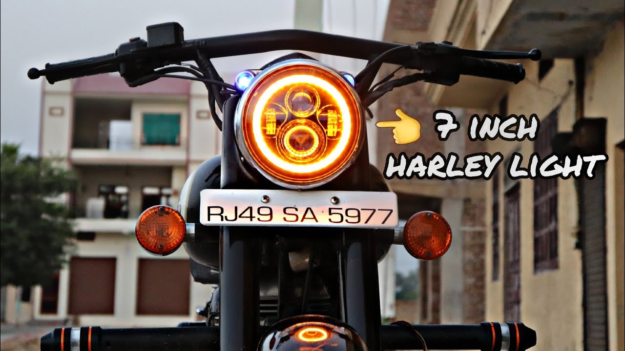 Installation 7 inch harley light in Royal Enfield | 7 inch light |