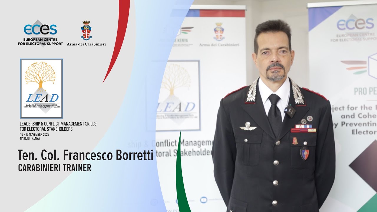 Ten. Col. Borretti from the Arma dei Carabinieri on the LEAD training in Nairobi 14 - 17 November