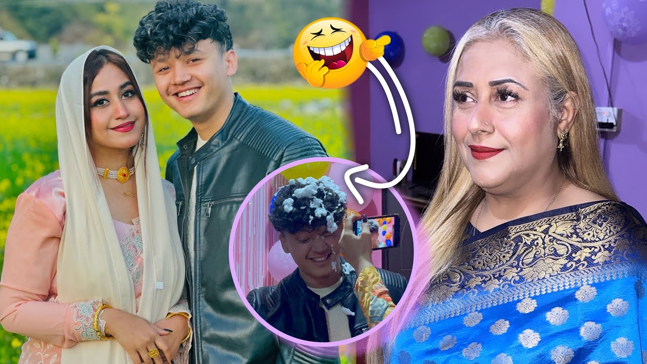 Ami ki birthday par sab na saree pheni || Shayari battle 😂 - Day 28 in Nepal 🇳🇵