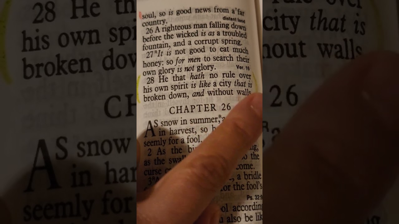 Broken down and without walls (PROVERBS 25:28)