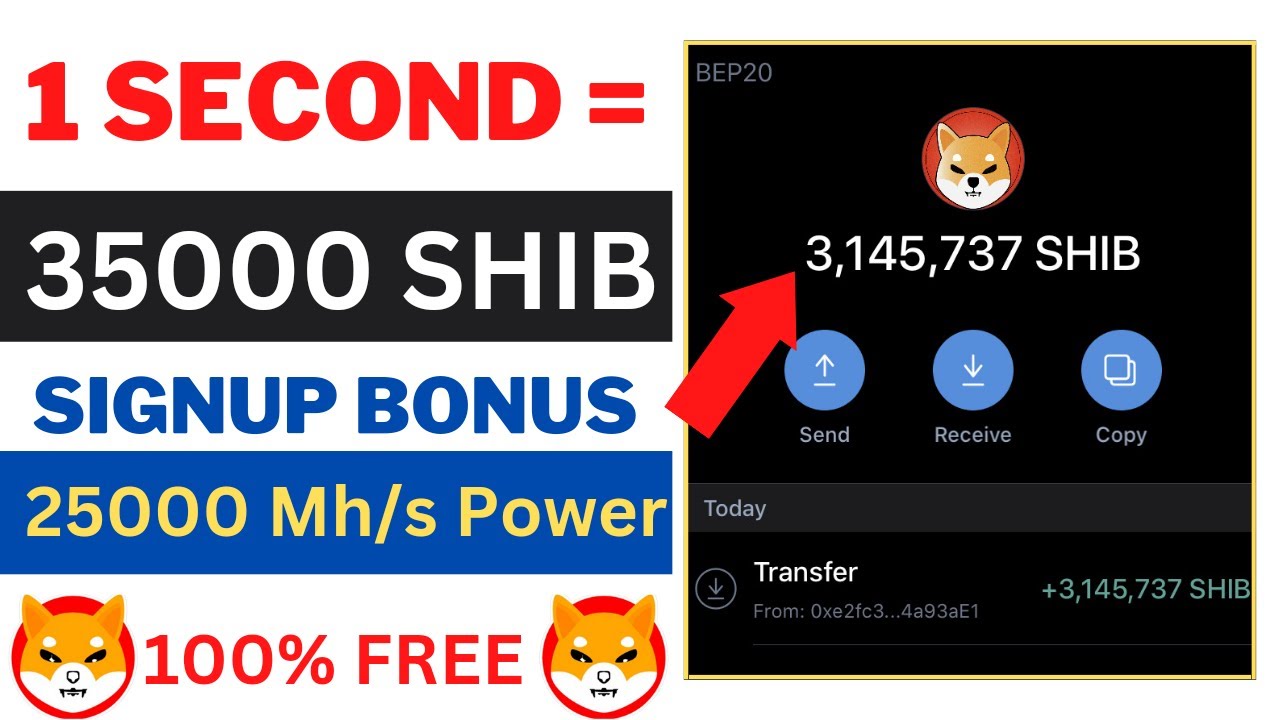 1 Second = 35,000 SHIBA INU!! Free Shiba Inu Cloud Mining Site 2023 - No Investment