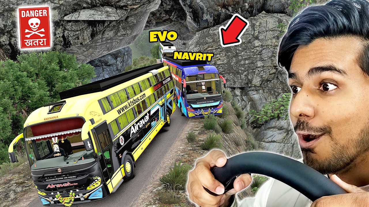 PRAKASH VEGA BUS on MOST DANGEROUS ROAD CONVOY