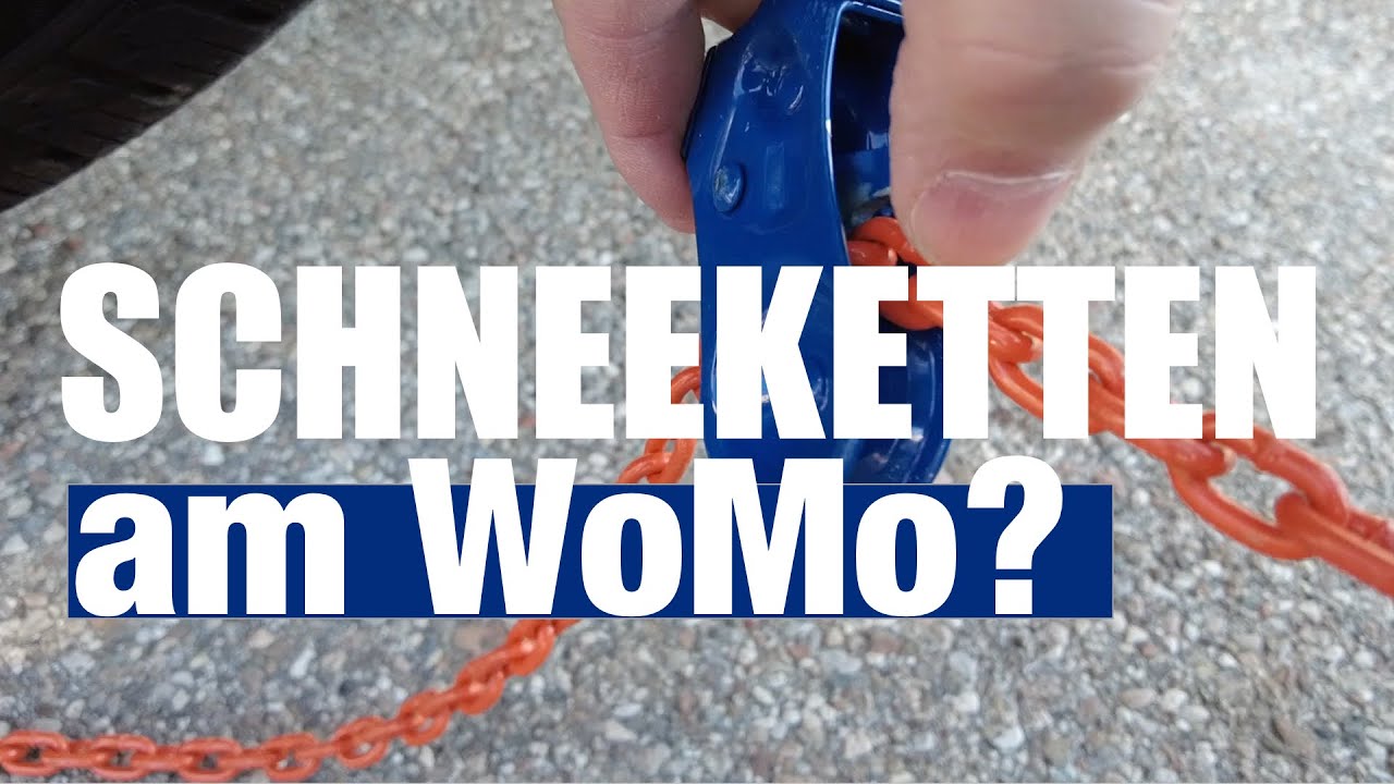 Auf die Schneeketten, fertig, los! Hymer Schneekette montieren. Winterfest. Wintercamping. Clesana