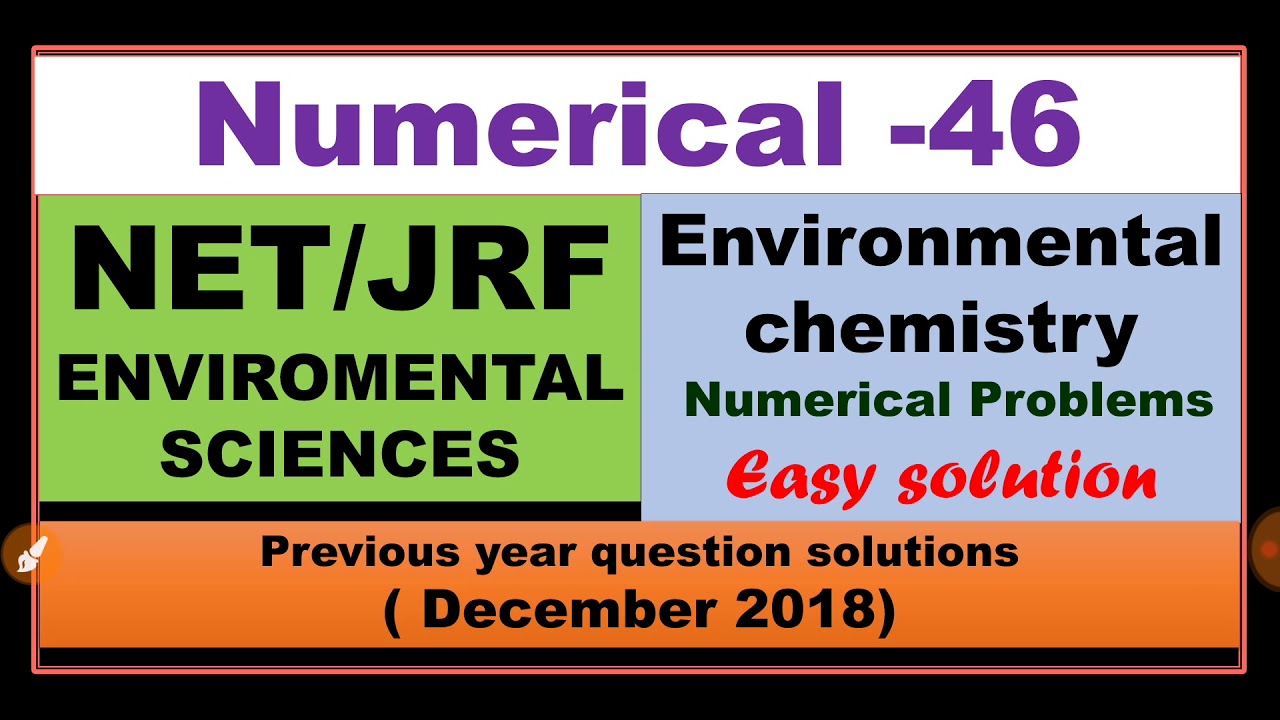 Environmental chemistry numericals| NTA UGC NET JRF environmental sciences| mind mapping