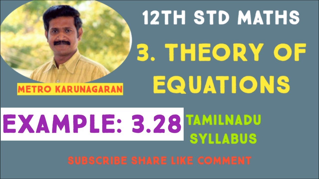 12th Std Maths Example 3.28 Solve the Equation 7x^3-43x^2= 43x-7