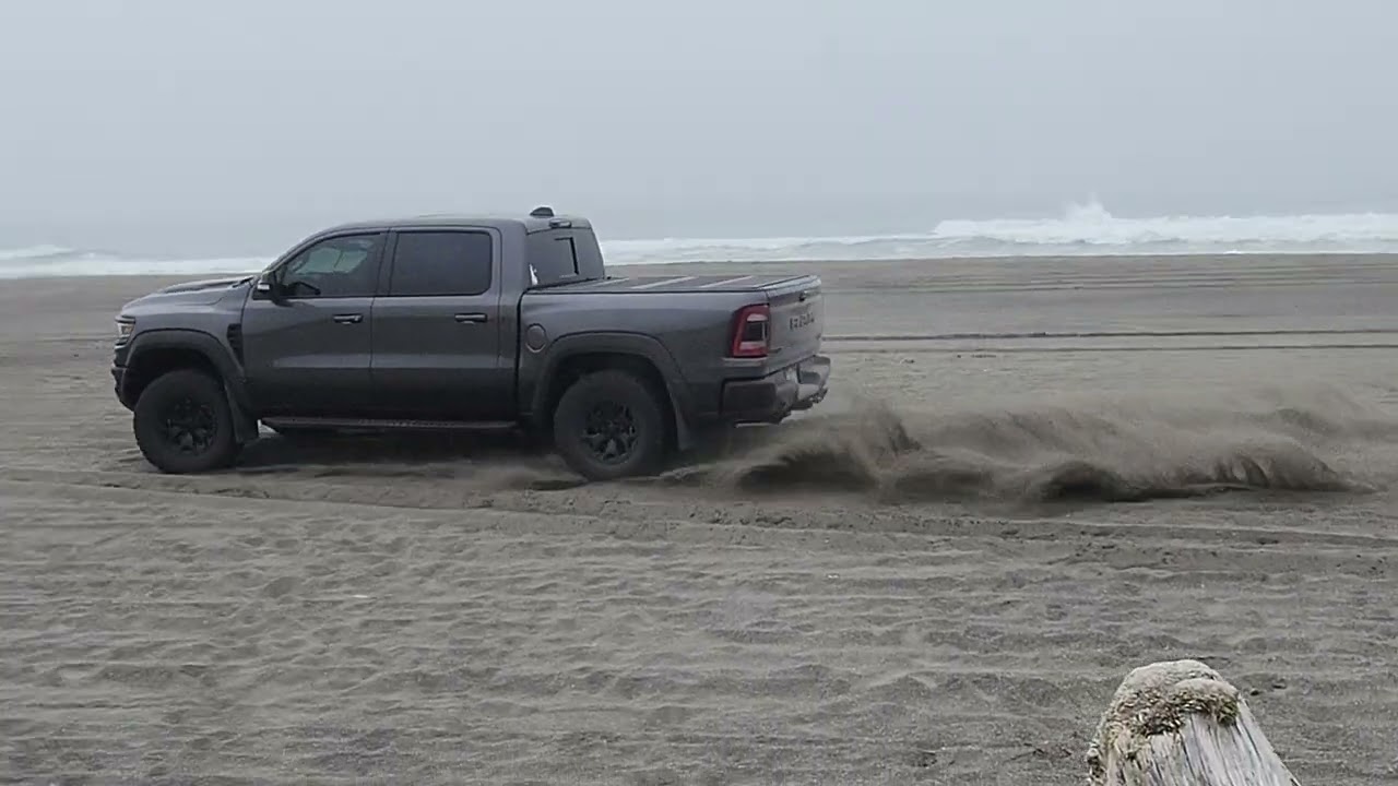 2022 RAM 1500 TRX on the beach - drifts, sand fans, etc