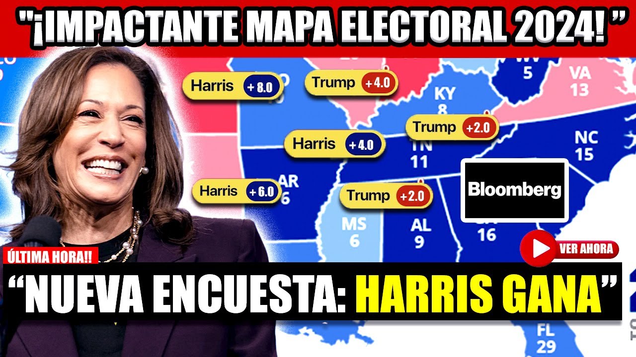 NUEVA ENCUESTA MUESTRA UNA VICTORIA ARROLLADORA PARA HARRIS: Harris Gana Seis De Siete Estados Clave