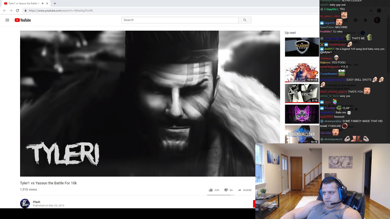 Tyler1 Reacts to Tyler1 vs Yassuo the Battle For 10k