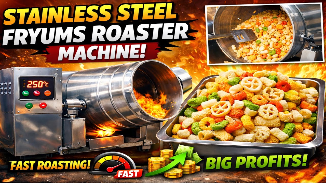 Stainless steel Fryums roatser machine...multipurpose roaster machine#viral #fryums #trending