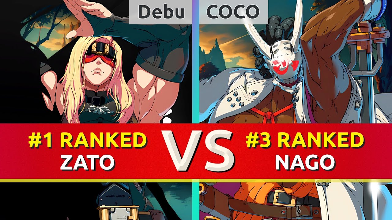GGST ▰ Debu (#1 Ranked Zato) vs COCO (#3 Ranked Nagoriyuki). High Level Gameplay