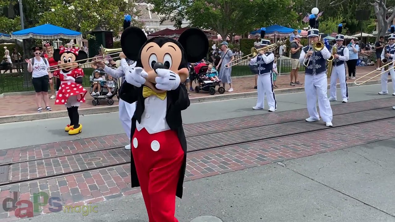 Disneyland Band Marches Down Main Street, USA On First Day Back!