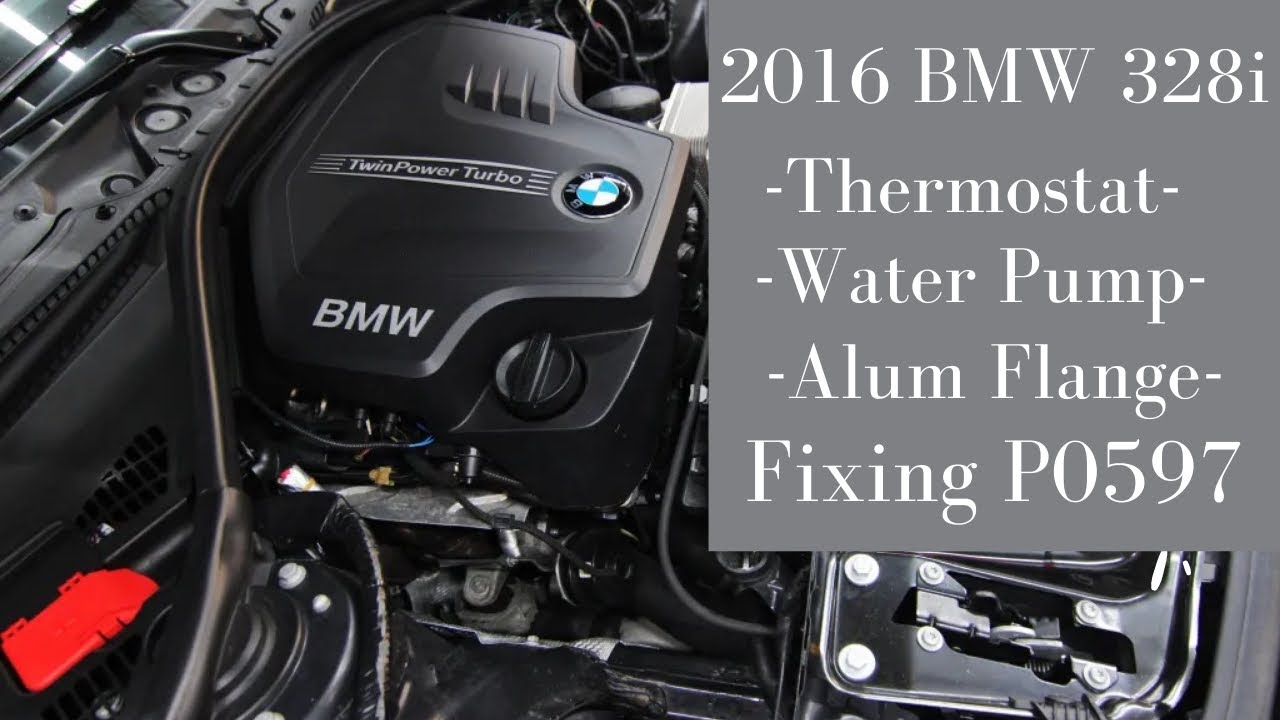Замена термостата, водяного насоса и фланца BMW F30 328i 2012–2017 гг. Ремонт P0597