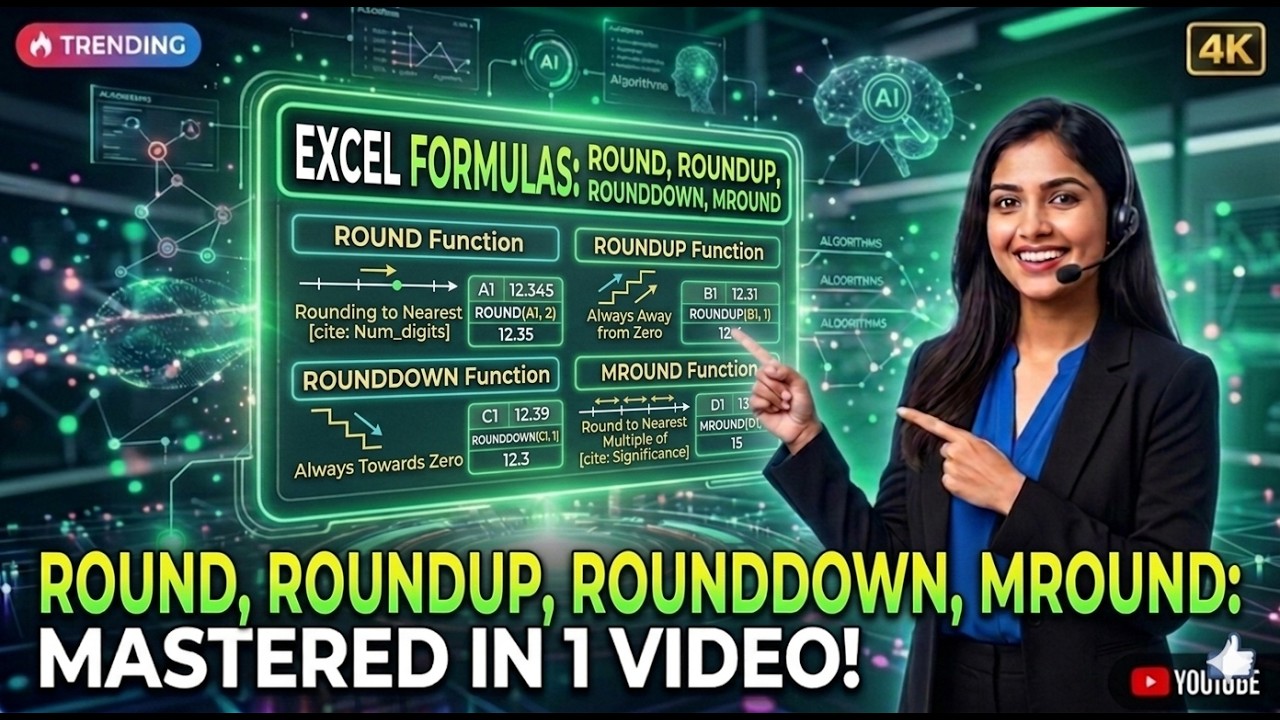 How to Apply Round, Round UP, Round Down, MRound