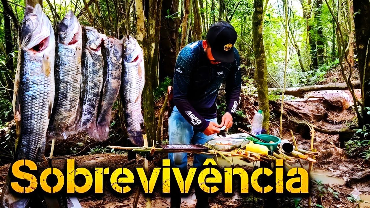 SOBREVIVÊNCIA RAÍZ: Pesquei e Cozinhei na Beira da Represa (Lugar Incrível!)
