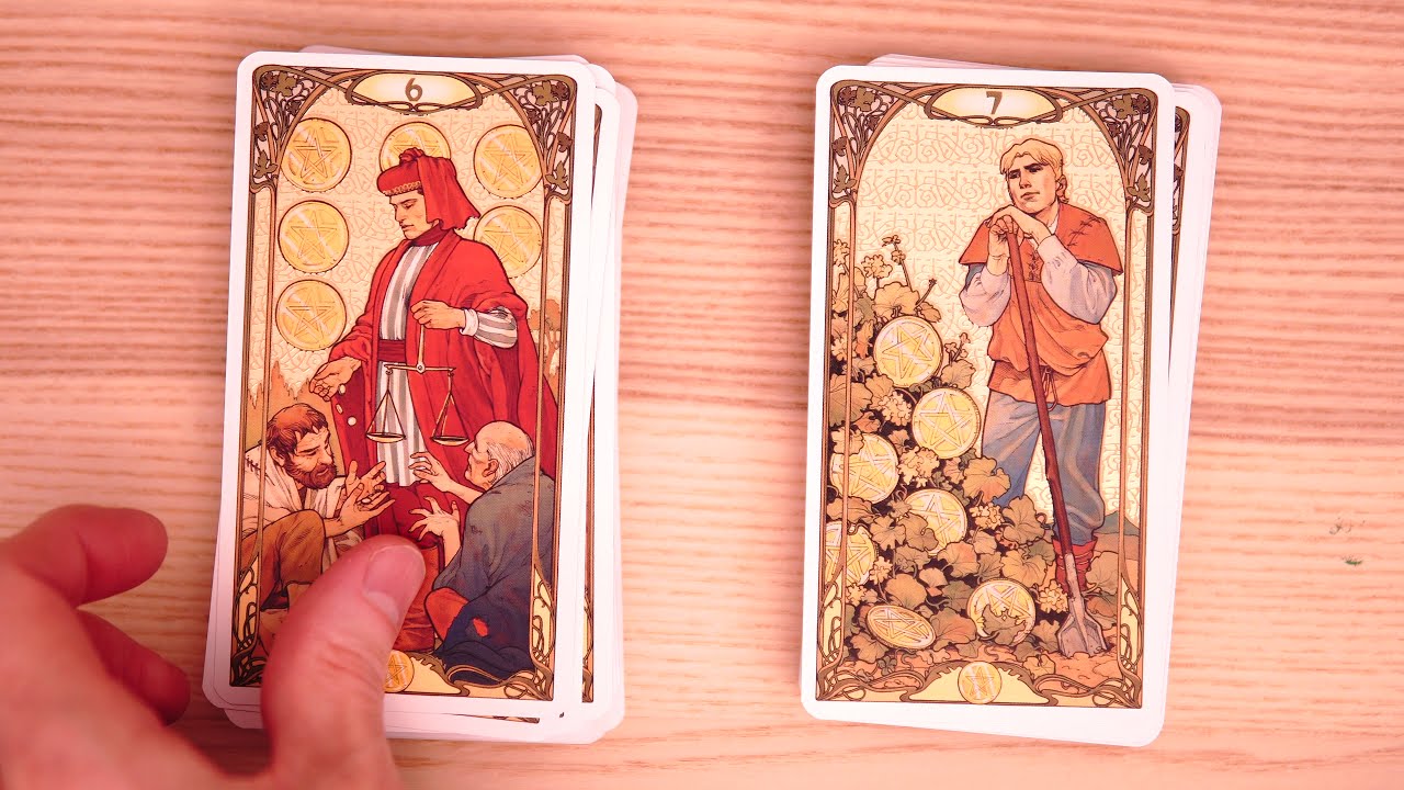 Golden Nouveau Tarot - 4k Flip Through