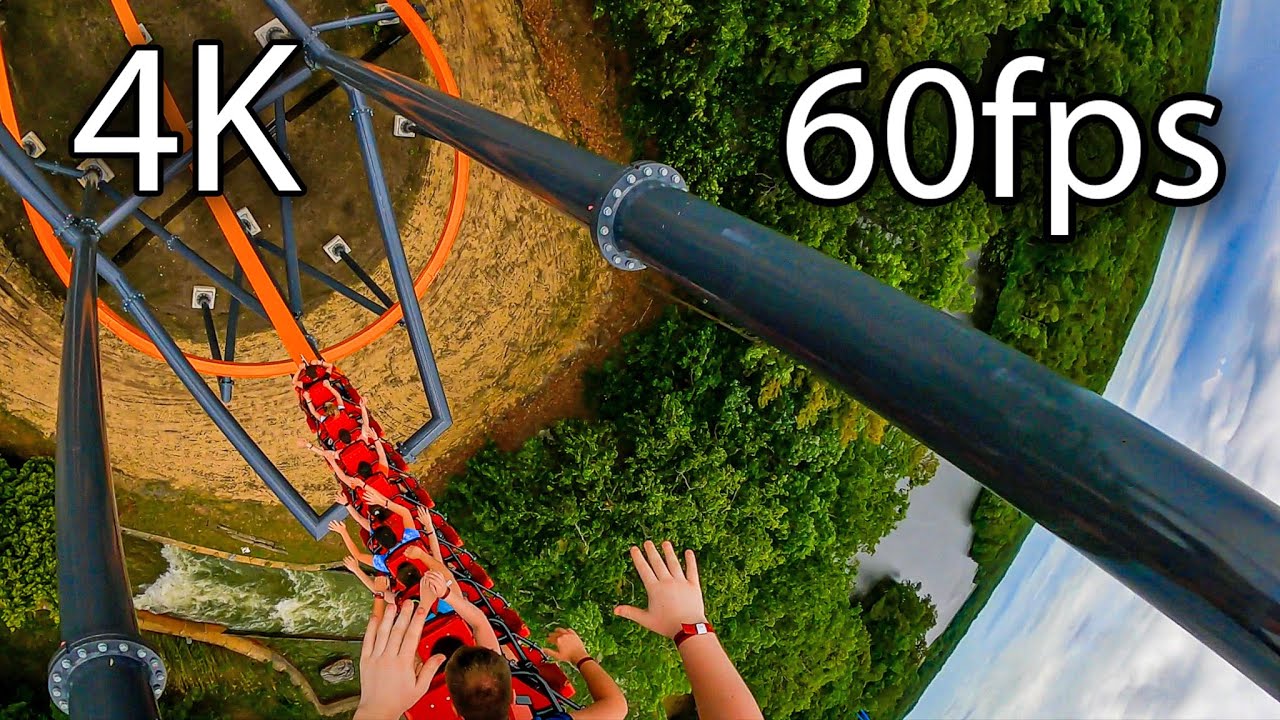 Jersey Devil rear seat on-ride 4K POV @60fps Six Flags Great Adventure