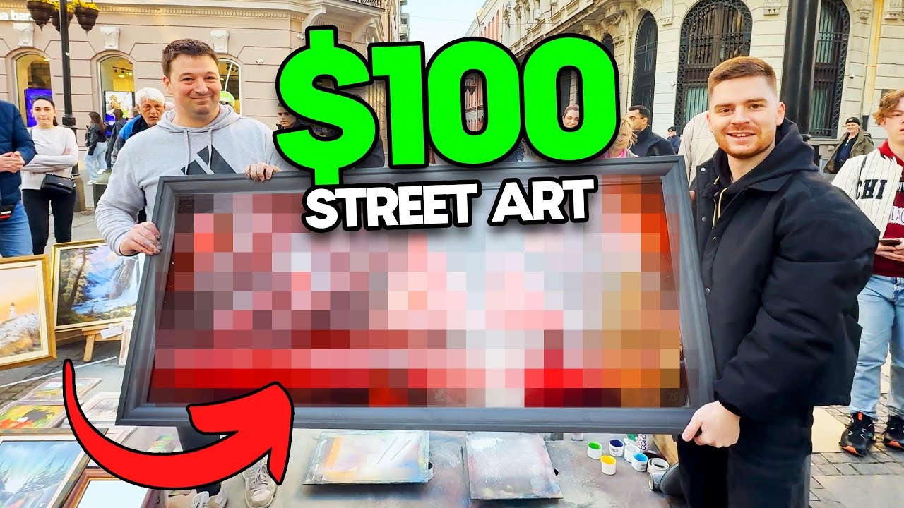 HUGE $100 Street Art on Giant Mirror!! (I Found A Street Artist... 🎨💯)