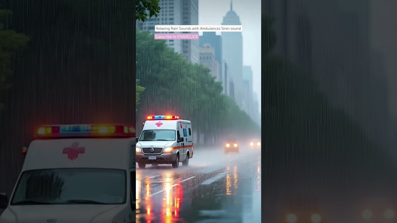 Gentle Rain & Ambulance Siren 🚑 | Calming Urban Soundscape 