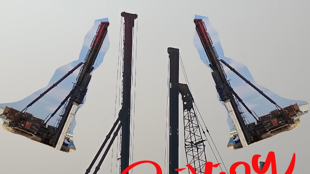 Diesel Hammer K25-Pile deep foundation-Pile hammer working #civilengineering #viralvideo