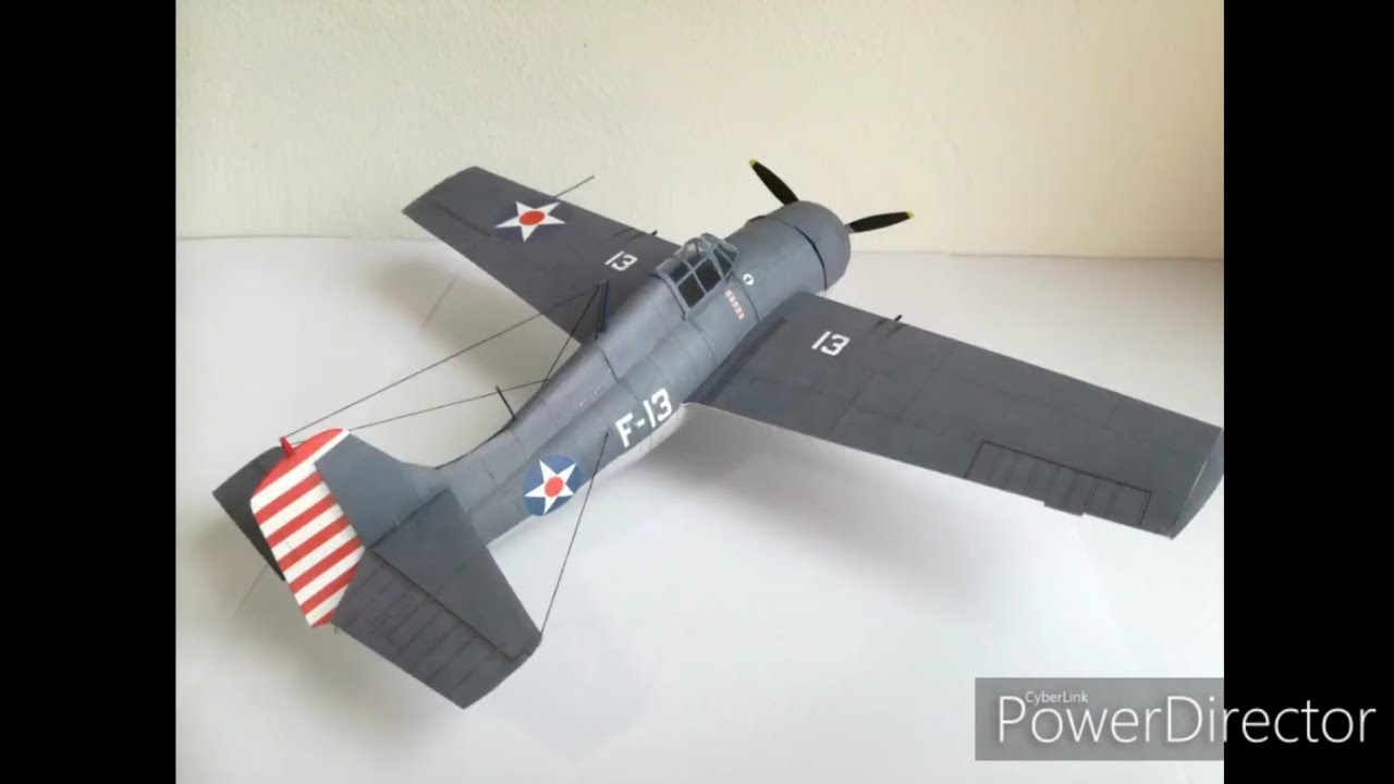 Kartonowy model - F4F Wildcat - 1/33 - Mały Modelarz [Paper model]