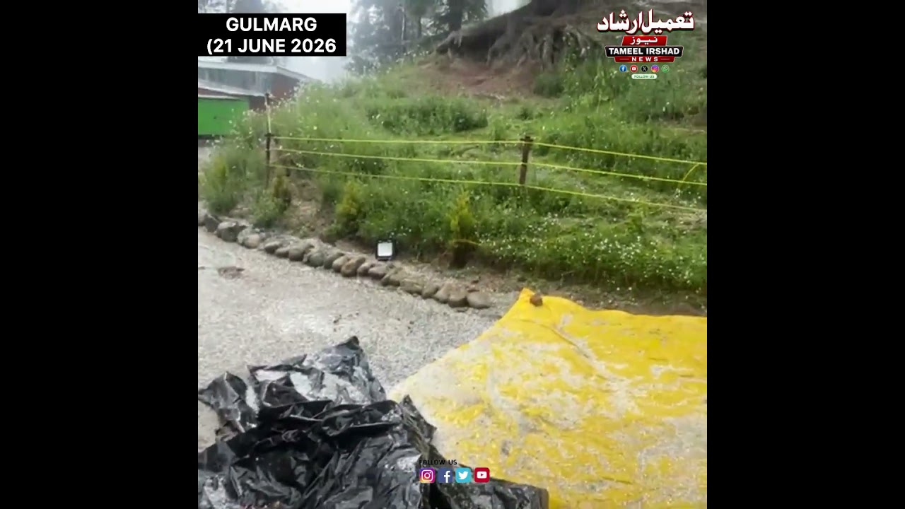 Severe Hailstorm Hits Famous Tourist Destination Gulmarg, Bringing a Sudden Dip in Temperature.