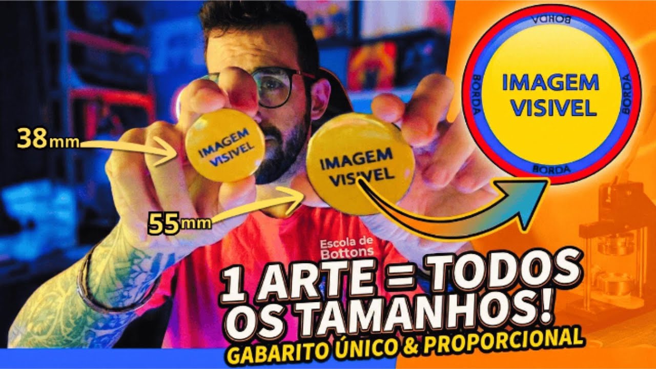 Você NÃO precisa de um GABARITO para cada tamanho de Botton! Método Padrão