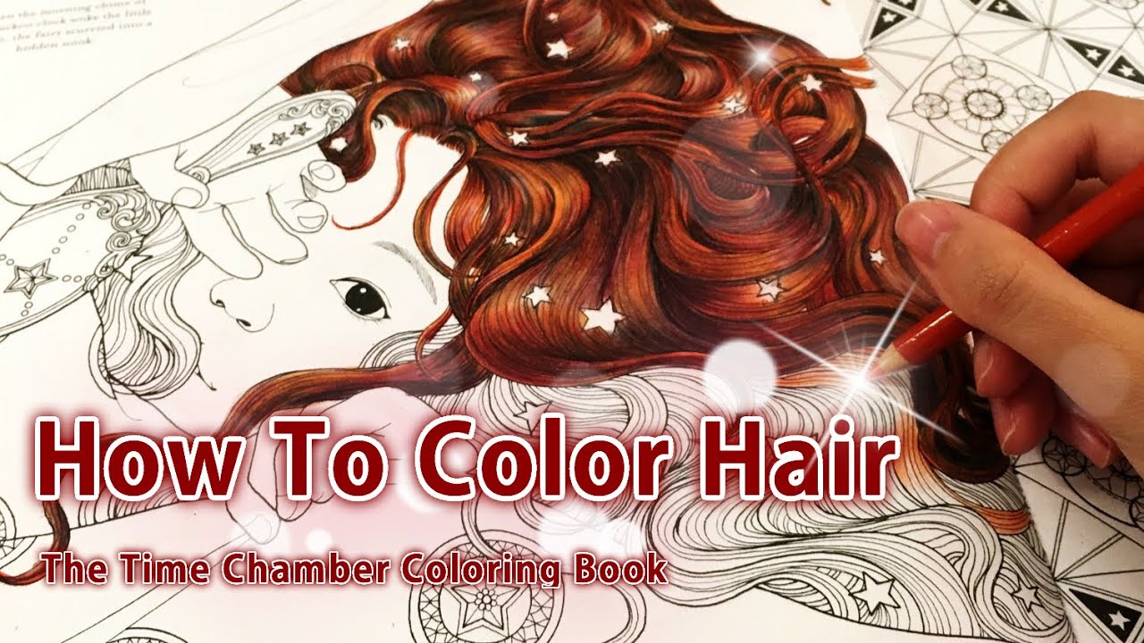 How to color hair | Adult coloring book: The time chamber by Daria Song