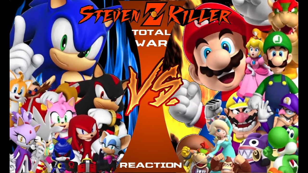 MARIO vs. SONIC TOTAL WAR Cartoon Fight Club Reaction