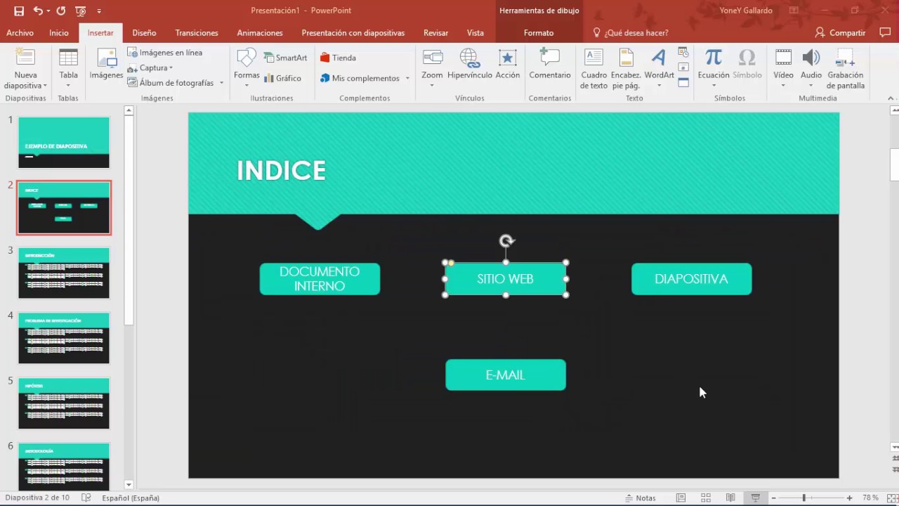 C&oacute;mo crear hipervinculos en PowerPoint