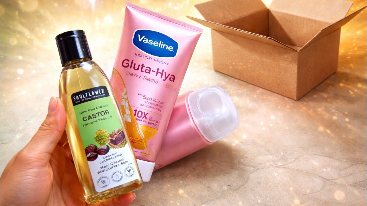 Vaseline Gluta-Hya Lotion & Castor Oil Unboxing | Honest First Impression | Skincare Haul 💖