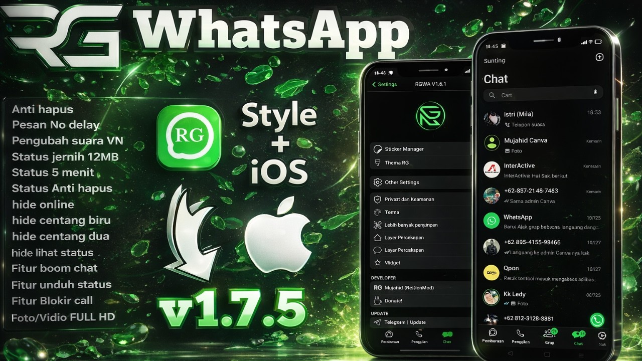 RGWhatsApp + IOS v1.7.5 New Update || WhatsApp Mod Latest 2026 || WhatsApp RG Update 2026 | v1.7.5