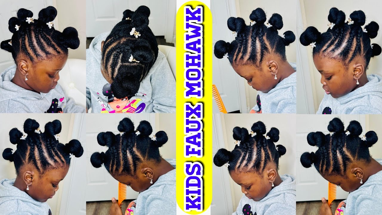 SIMPLE, EASY FAUX MOHAWK SIDE TWISTS | 4C NATURAL HAIR | KID-FRIENDLY PROTECTIVE STYLE FOR BEGINNERS