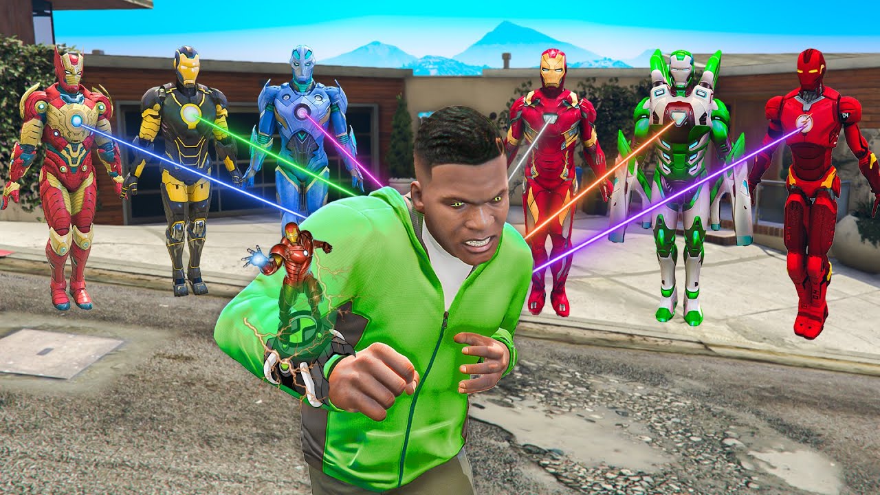 Franklin Try New Avengers Ben 10 Watch And Become Ironman in GTA 5!
