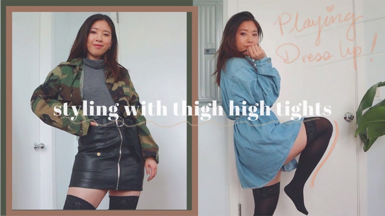 How To Wear Thigh High Tights in 2020! | Petite Peach