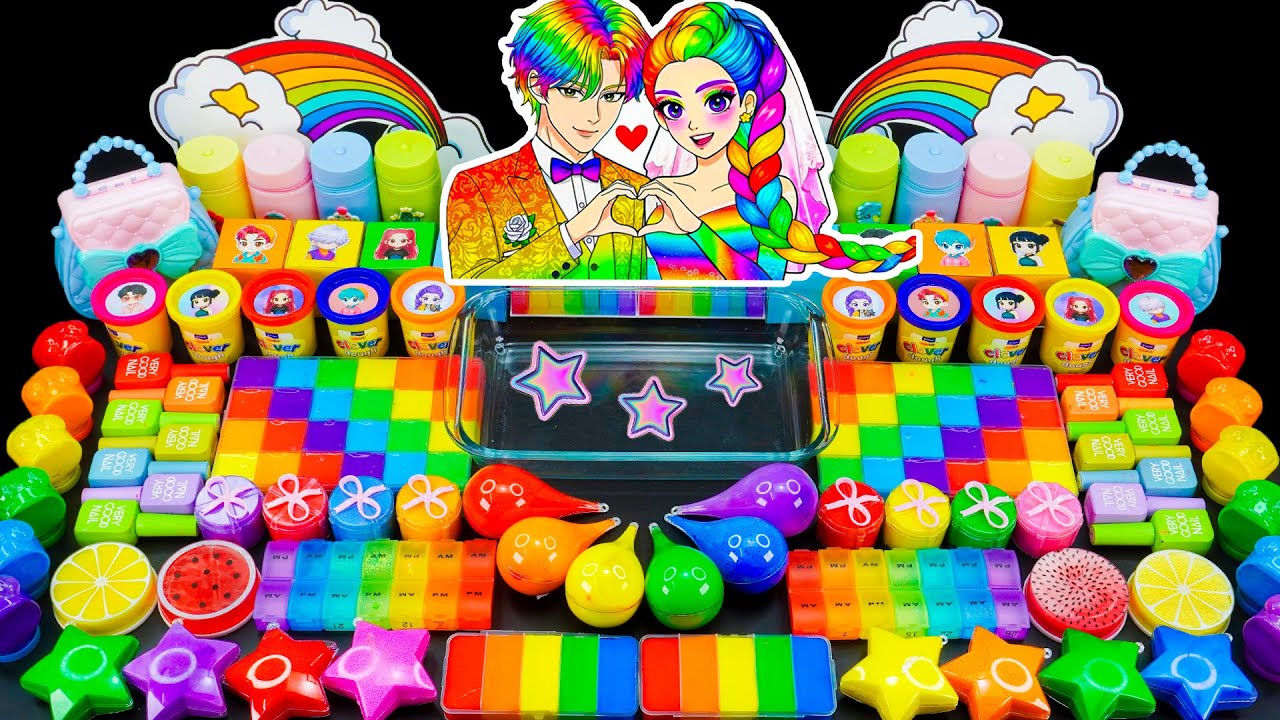 💖 HUNTRIX SHOWDOWN 💖 KPOP DEMON HUNTERS Rumi x Jinu Rainbow Slime 💖 1 Hour Satisfying Slime Mixing