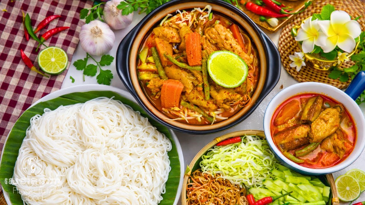 Chicken Curry Noodles | នំបញ្ចុកសម្លការីសាច់មាន់ | ម្ហូបខ្មែរ | Flavourfully Good រសជាតិឆ្ងាញ់