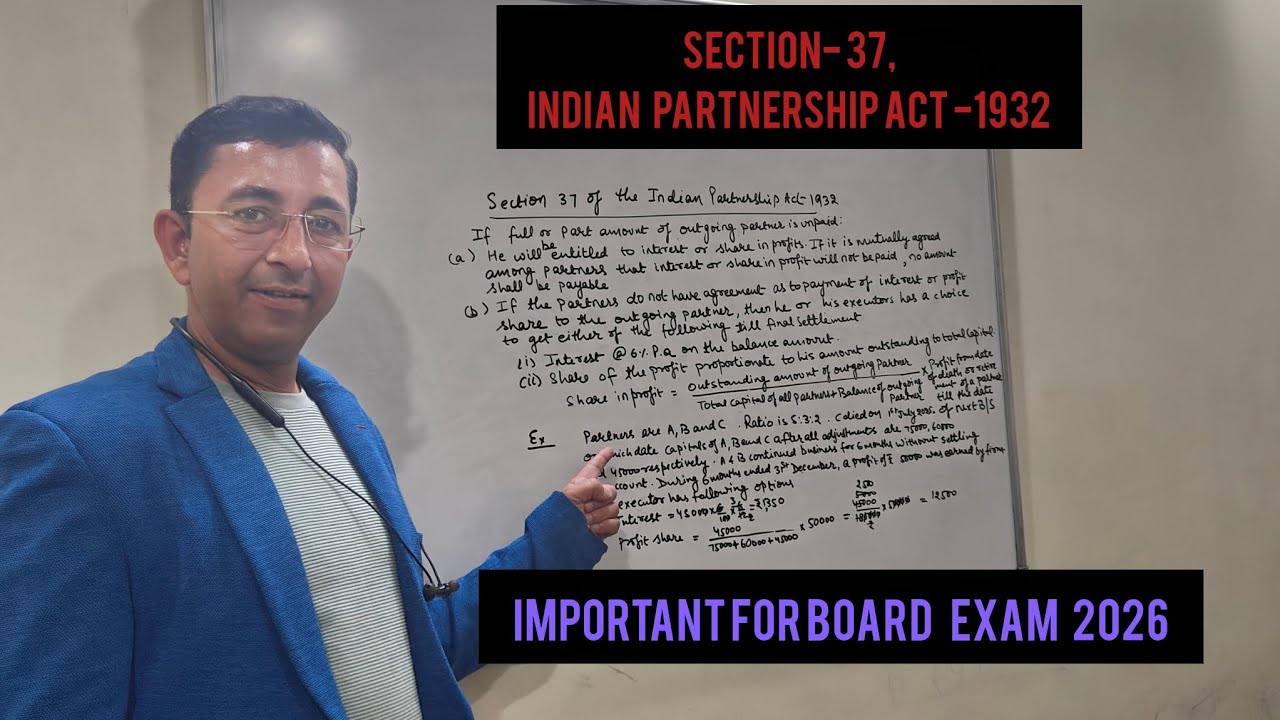Section 37 of the Indian Partnership Act 1932. Detailed explanation with example,Class 12th 