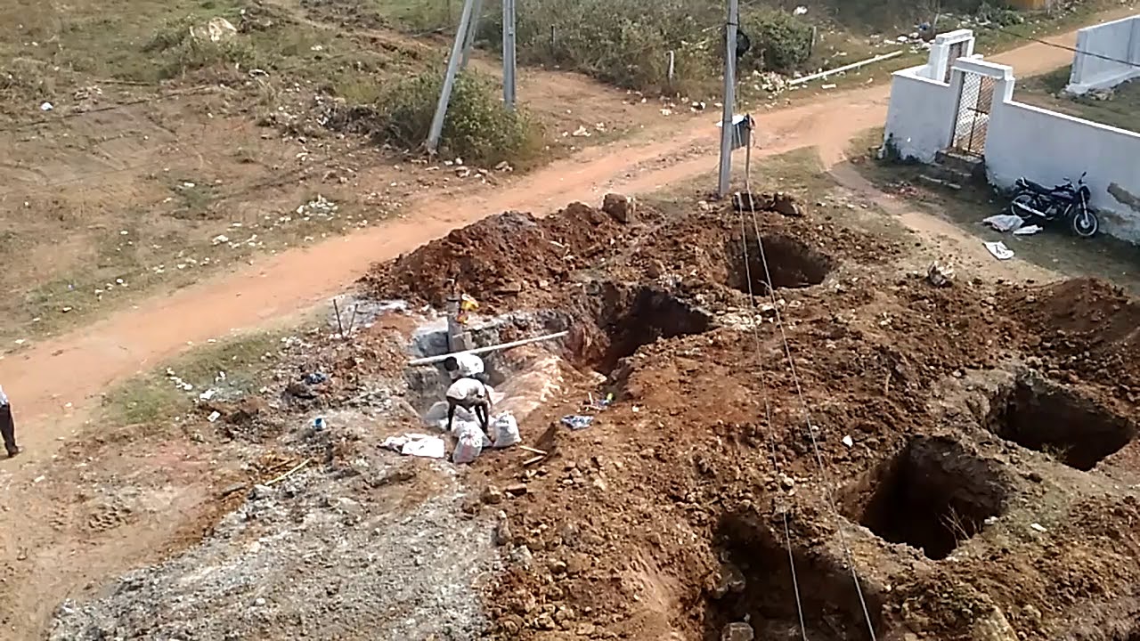 Blasting a rock for foundation