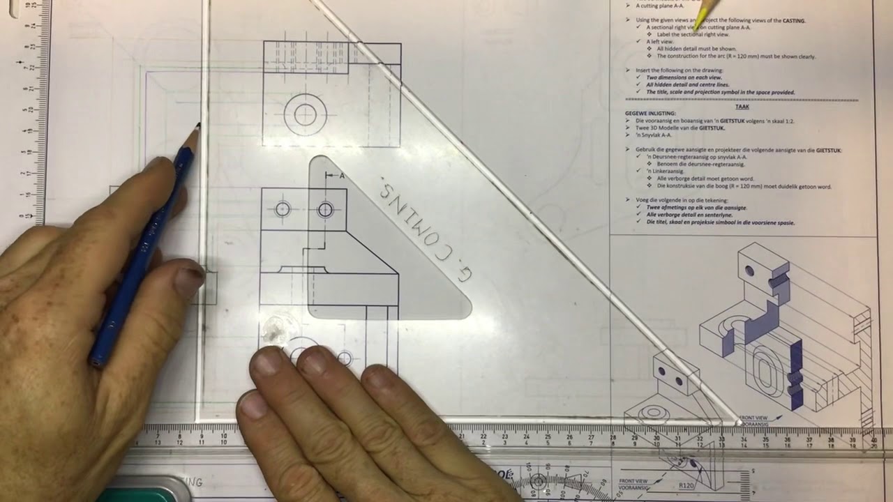 Mechanical drawing sectional right Gr 11 HSE workbook page 2-4